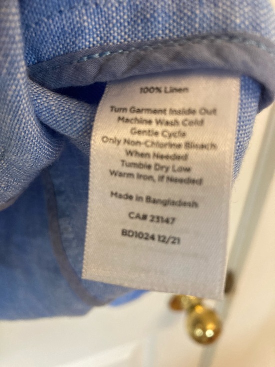 Talbots Light Blue Linen Drawstring Hem Jacket - Picture 4 of 6